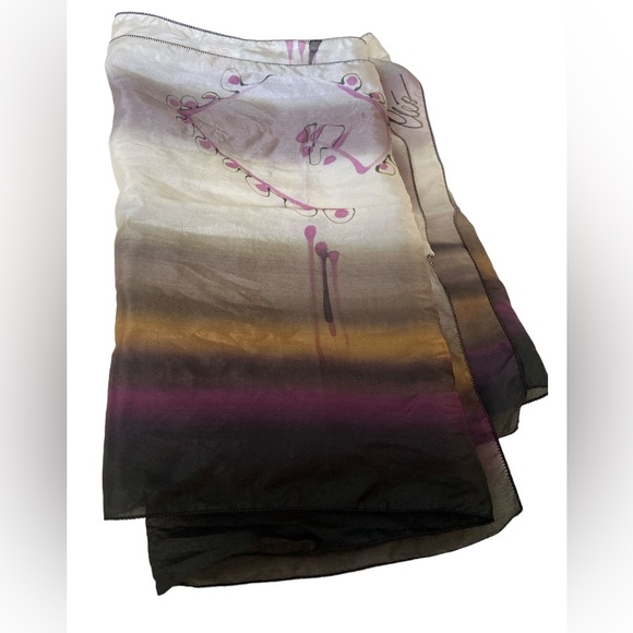 Cleo Handpainted 100% Silk Scarf - Picture 4 of 15